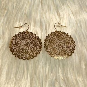 TORRID Round Gold Print Earrings